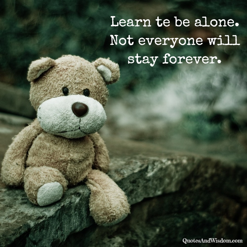 QuotesAndWisdom.com - Quote: Learn to be alone.