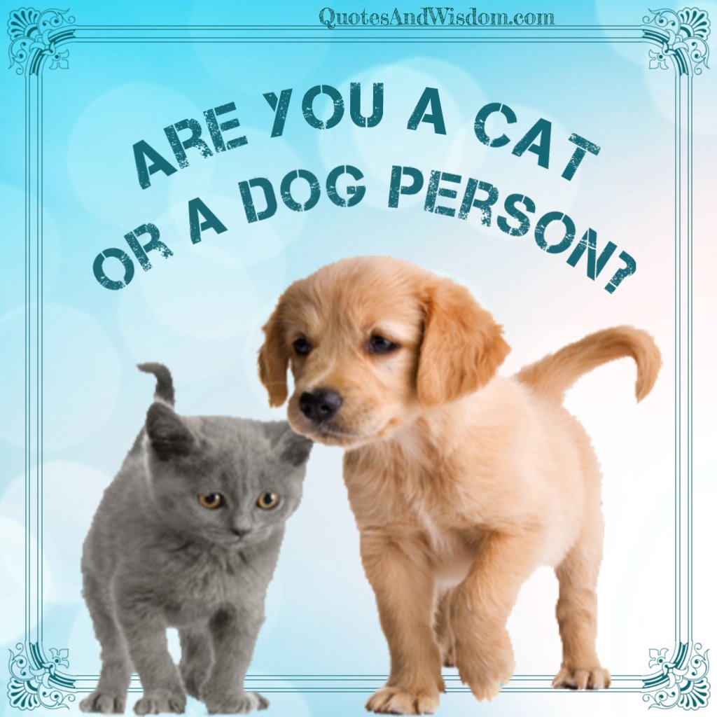 QuotesAndWisdom.com - Quote: Are you a cat or a dog person?